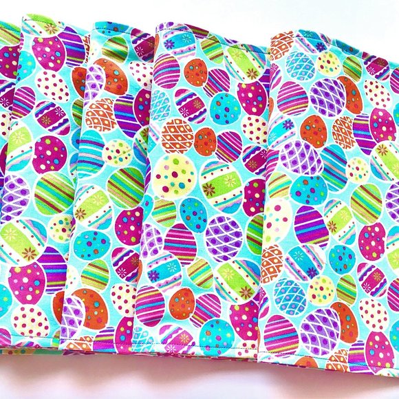EASTER Placemats Reversible COLORFUL EGGS Placemats Dining Accent Set of 6 - Picture 1 of 5
